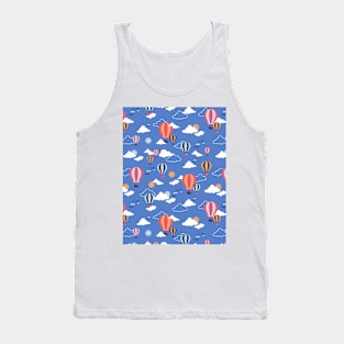 Hot Air Balloon in Blue Sky Pattern II Tank Top